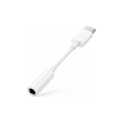 Voultage Usb-C To 3.5 mm Jak / Aux Kulaklık Adaptörü - Dijital Dönüştürücü - Tüm Cihazlarla Uyumlu - Beyaz - Kompakt Tasarım - Yüksek Kaliteli Ses - Taşınabilir