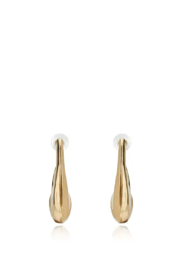 Gold Beyaz Mineli Kadın Oval Küpe