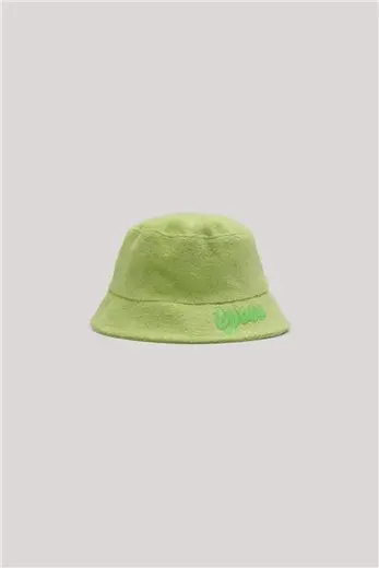 Tyess Kız Çocuk Yeşil Nakış Logolu Bucket Şapka