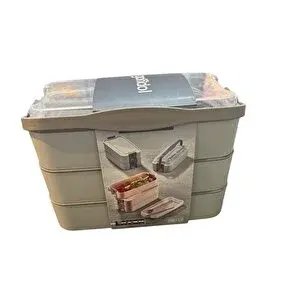 Gondol Diyet - Beslenme Kutusu - 3 Katlı Kaşık Çatallı Sefer Tası