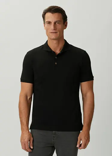 Siyah Polo Yaka T-shirt