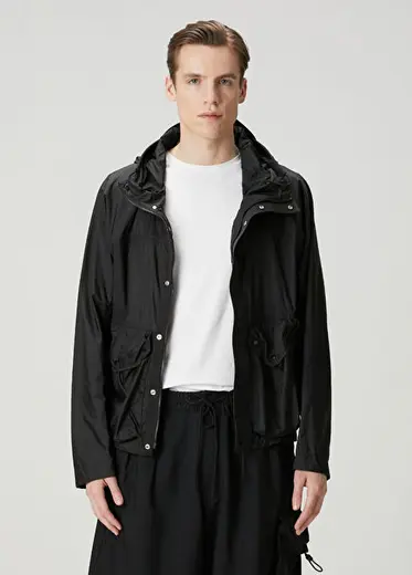 Skye Ten Siyah Kapüşonlu Anorak Mont