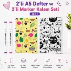 Note The Time 2li A5 Defter + 2li Marker Kalem - 1. Set