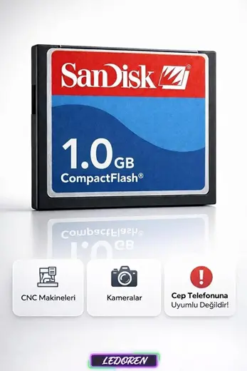 1 GB Compact Flash CF Hafıza Kartı - Fotoğraf Makinesi - CNC Makine