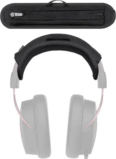 HyperX Cloud 1/2/3/Alpha/Alpha S/Alpha Pro/Core/Pro/Flight/Flight S/Stinger/Stinger S/Stinger Core/Mix/CloudX/Chat Uyumlu Kafa Bandı Koruyucusu - 6 mm Neopren Dolgu, Fermuar ve Askı Kulbu (Siyah)