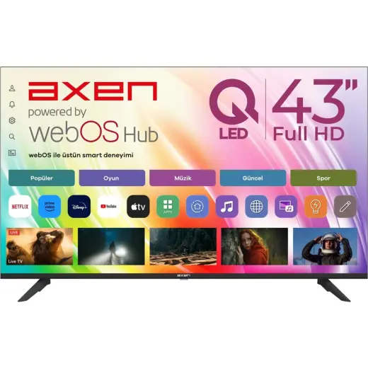 1001 AX43QFMLN-W02S 43” Frameless Full Hd Webos Smart QLED Tv [enerji Sınıfı E]