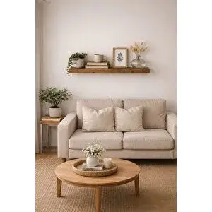 Mobilyacın Tekli Uçan Duvar Rafı Set Gizli Raf- Barok - 15x50
