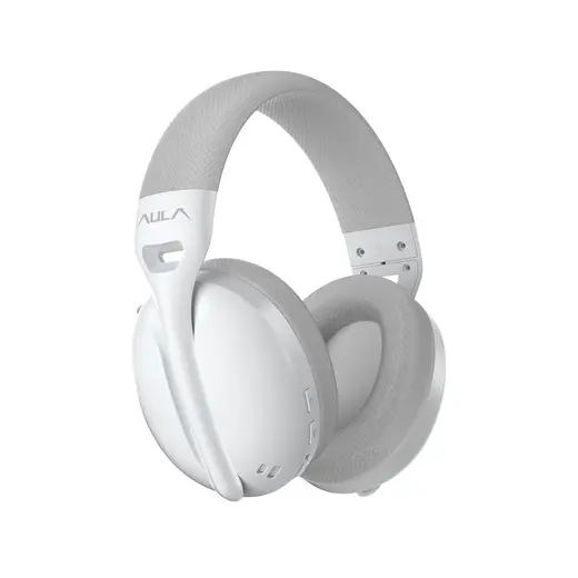 Aula S6 Ultra Hafif Kablosuz Bluetooth Type-C Mikrofonlu Gaming Oyuncu Kulaklığı Beyaz
