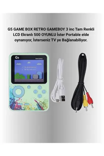 Tv Bağlantılı 500 Oyunlu Mini Gameboy Konsol