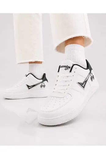 Kadın Trend Kiraz İşlemeli Casual Sneaker, Nakış Detaylı Konforlu Günlük Ayakkabı