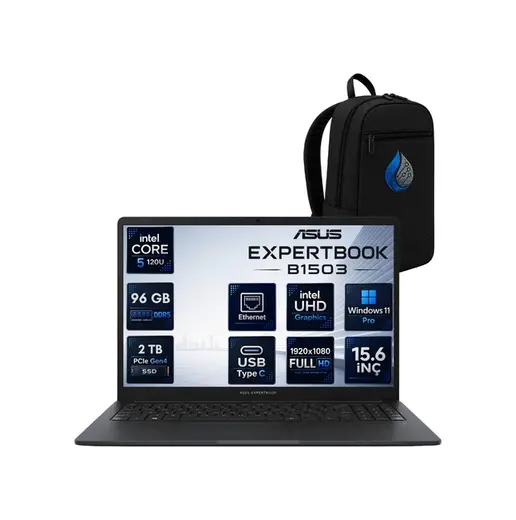 Asus ExpertBook B1 B1503CVA-C516512B0DRNP35 Core 5 120U 96 GB 2 TB SSD 15.6'' W11P Dizüstü Bilgisayar