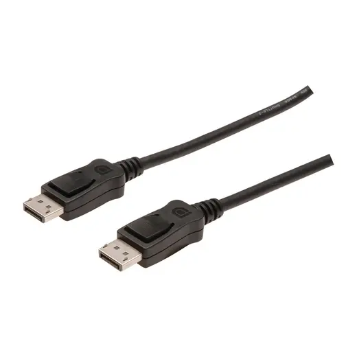 Digitus 2m DP to DP DisplayPort Bağlantı Kablosu Siyah Kilit Mekanizmalı Yüksek Performanslı