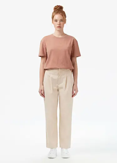 Pembe Regular Fit Düz Paça Kadın Pantolon