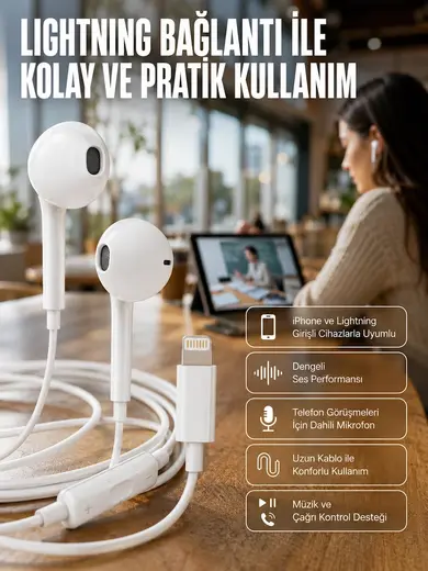 Mey İthalat Konforlu Ergonomik Kare Tasarımlı Müzik ve Çağrı Kulaklığı Yeni Nesil