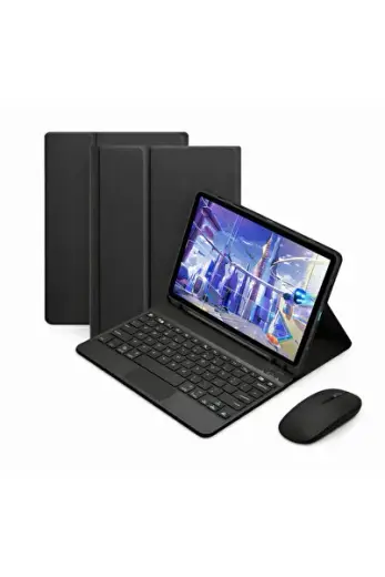 Huawei Matepad 11.5 2026 ile uyumlu Tablet Bluetooth Touchpad Klavye+Bluetooth Mouse+Standlı Kılıf-BKK7
