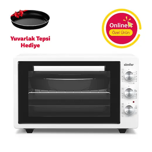 Simfer 4242 Beyaz 42 LT Turbo Fan Mini / Midi Fırın - 6 Fonksiyon,Yoğurt Yapma, Buz Çözme & İç Aydınlatma