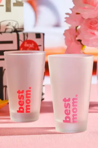"Best Mom" Kırmızı Meşrubat Bardağı 395 cc