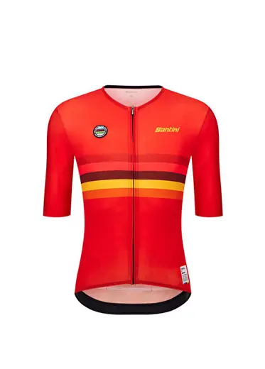 UCI World Champion Spain Kırmızı Kısa Kollu Unisex Bisiklet Forması