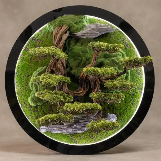 Led Işıklı Yuvarlak Bonsai Tablo-3