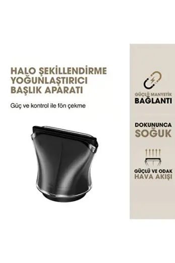 Halo Şekillendirici Konsantre Başlık 65 mm Siyah