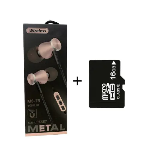 Platoon MS-T5 Şarjlı MP3 Çalar Bluetooth Kulaklık + 16 GB Hafıza Kartı