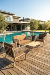 Upstyle Lido Bahçe & Balkon Oturma Takımı Cappucino Kahve 5