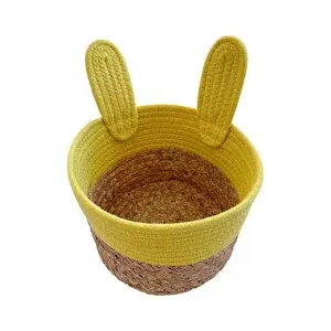 Tavşan Kulaklı Sepet 24x16 cm Sarı