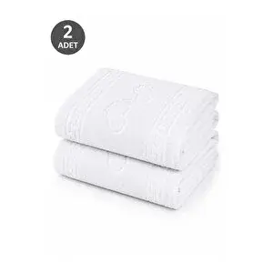 Mira Home 2 Li Ayak İzli Banyo %100 Pamuklu Ayak Havlusu 50x70 Cm