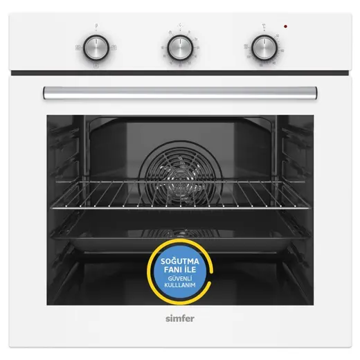 Simfer 8202 0+3 Fonksiyon Mekanik Beyaz, Power Turbo Ankastre Fırın