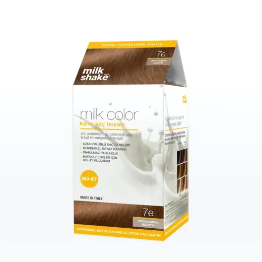 milk_shake Milk Color Eko Kalıcı Saç Boyası Seti 7E Orta Kumral Egzotik