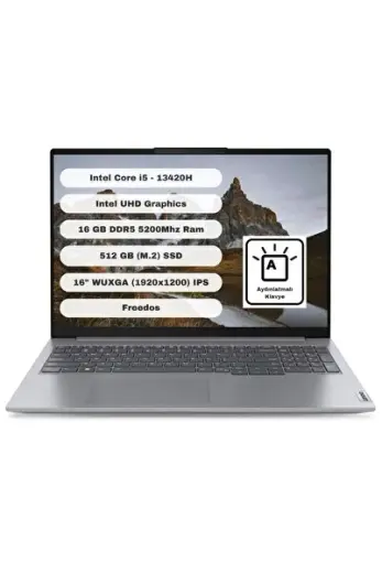 Thinkbook 16 G6 IRL Intel Core i5 13420H 16 GB 512 GB SSD 16'' WUXGA Freedos Gri 21KH00SXTR
