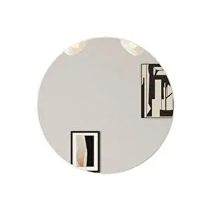 Adore Mobilya Sephia Yemek Odası Aynası Yuvarlak - Diamond Beyaz 72x2x72 Cm