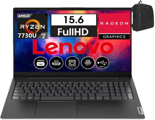 Lenovo V15 G4 Abp Amd Ryzen 7 7730U 16GB 256GB SSD 15.6 Fullhd WINDOWS11PRO Taşınabilir Bilgisayar V82YY001MTRW06+WEBLEGELSINÇANTA