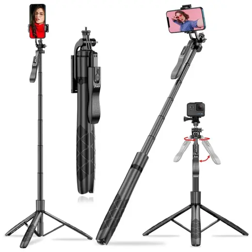 Juo JST40 Alüminyum Tripod Monopod Selfie Çubuğu Kumandalı Android iPhone Gopro Uyumlu