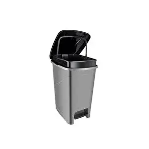 Omnipazar Srl-3029 Slim Pedallı Plastik Çöp Kovası İç Kovalı 25 Lt Antrasit