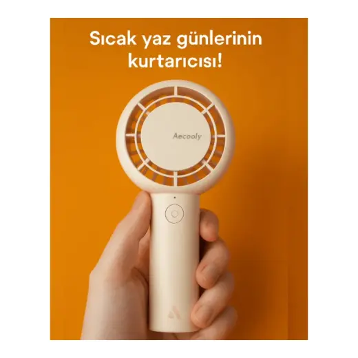 Aecooly Pb01 Iç Spiralli Çift Halka Hava Akışı Teknolojili 5 Kademeli Soğutucu El Fanı Mini Vantilatör