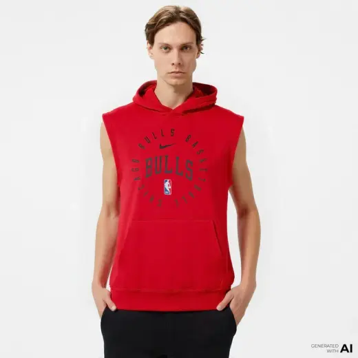 Nike Chicago Bulls Spotlight Erkek Kırmızı Sweatshirt