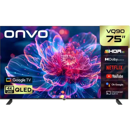 Onvo 75VQ90F2UA 75'' 190 Ekran Uydu Alıcılı 4K Ultra HD Google Smart QLED TV