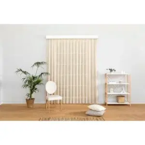 Vivense Massarelli̇ Keten Folded Tül Bej Rengi̇ Pi̇lesi̇z 260 Cm 100