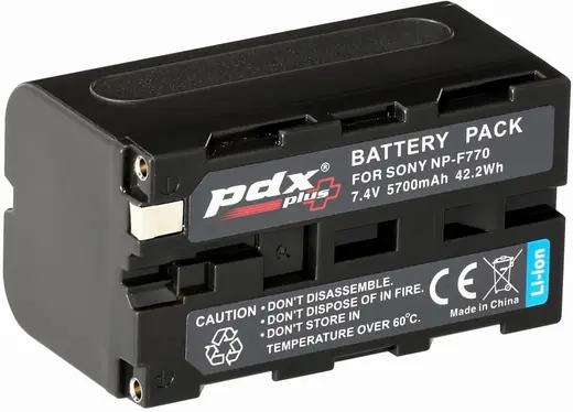 PDX Plus, Np-F770 5700 mAh Sony ile uyumlu Fotoğraf Makinesi Bataryası