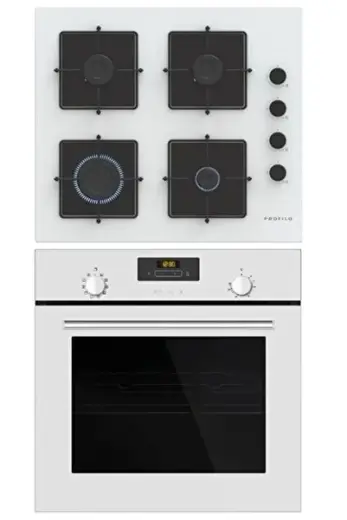 Digital Plus 7 Fonksiyon Fastpreheat Beyaz 2'li Ankastre Set (Fırın-Ocak) (frma234b-oe36p2p11d)