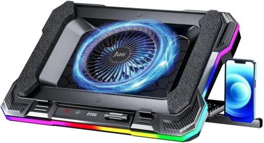 Juo Yeti 2200RPM RGB Işıklı Led Display Gaming Laptop Notebook Soğutucu Stand