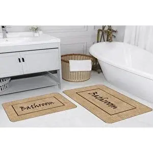 Vivense Di̇ji̇tal Baski, Kaymaz Taban İki̇li̇ Banyo Paspasi 100x60 + 60x50 Cm Rvg5288