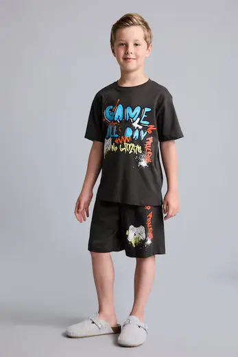 %100 Pamuk 2'li Pijama Takımı Erkek Çocuk