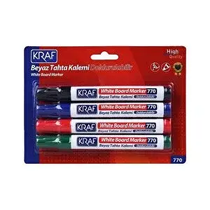Kraf Beyaz Tahta Kalemi Doldurulabilir 4 Renk