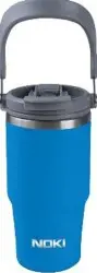 Noki T-0138 Tumbler Çift Ağızlıklı Çelik Termos Bardak 600 Ml - Soft Touch Mavi