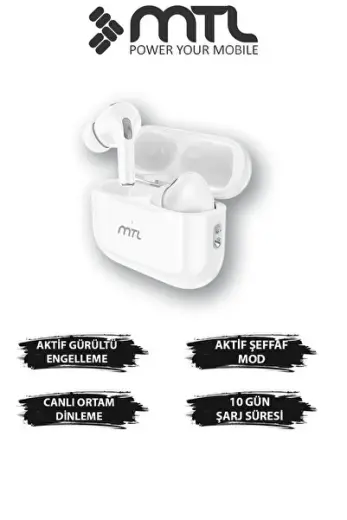 Pro Air ios Android Uyumlu ANC Kablosuz Şarj Bluetooth Kulaklık Kılıf Hediyeli MT944