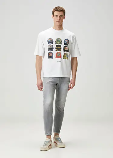 Slim Fit Twist Gri Jean Pantolon