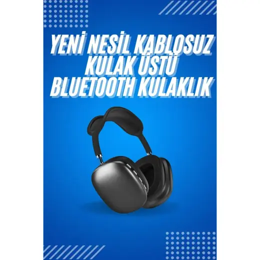 Aslanoğlu Store 2025 Model Kulak Üstü Kablosuz Bluetooth Kulaklık Gürültü Azalta Uzun Pil