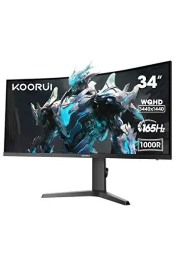 Oyun Monitörü 34 İnç Kavisli, 1440P 165Hz 1 ms WQHD, HDMI 2.1/DisplayPort, FreeSync/G-Sync, 1000R HDR 400, Yükseklik ve VESA Montajı, Göz Koruması